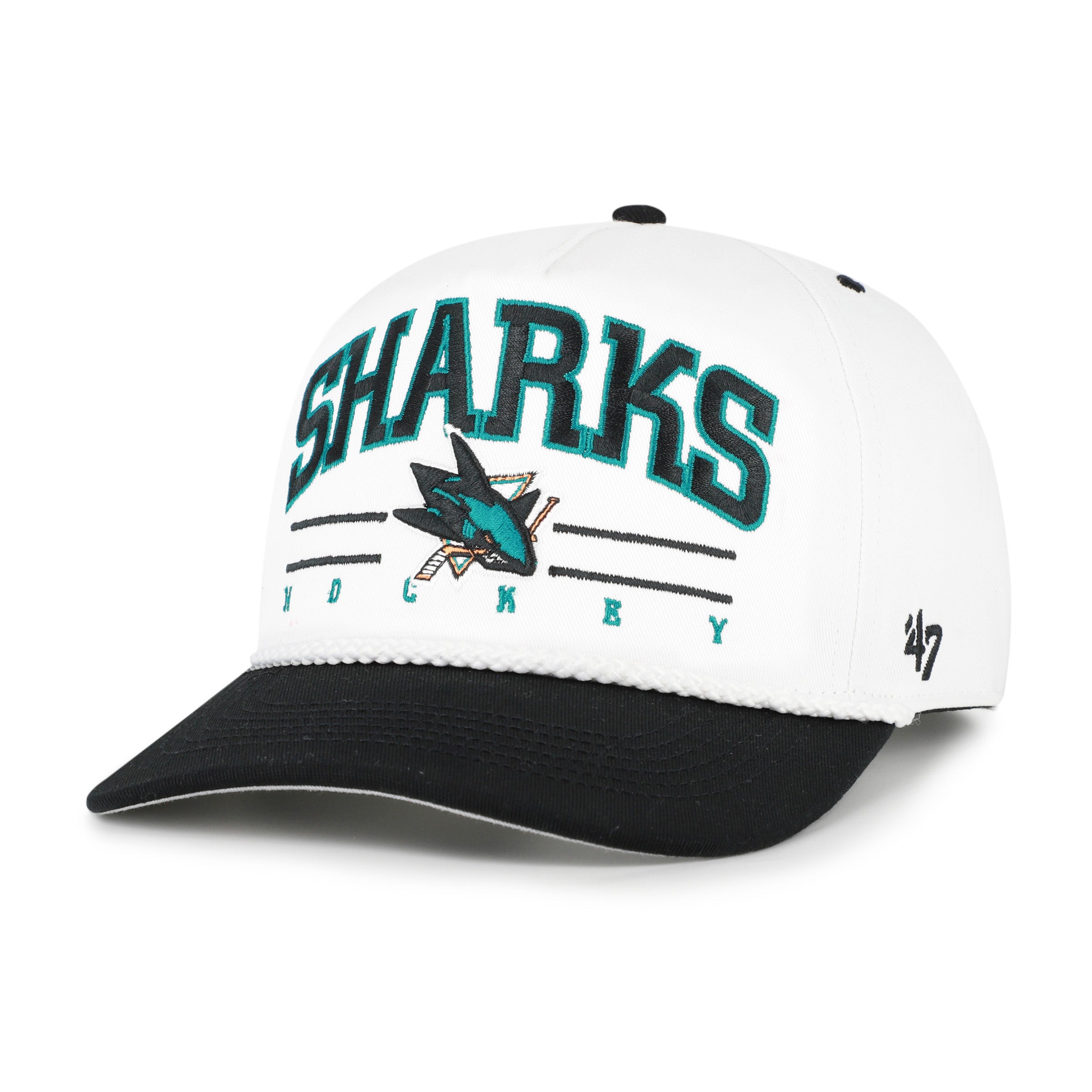 SAN JOSE SHARKS ROSCOE ROPE TWO TONE '47 HITCH